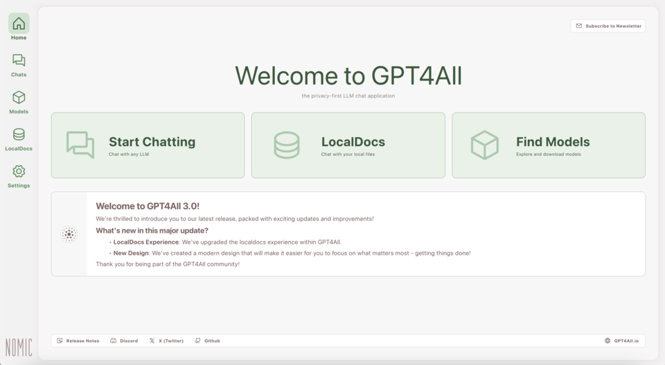 GPT4All screenshot
